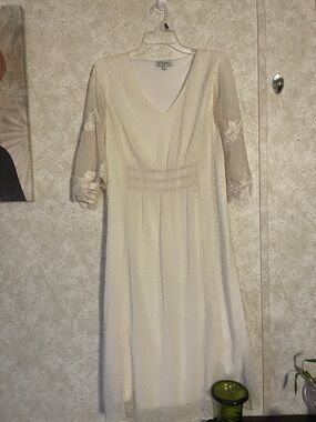 Polagram Cream V-Neck Maxi Dress